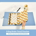thumbnail image 5 of ALAZA 2 Pack Pencil Pouch Lattice Checkered Yellow Pencil Case for 3 Ring Binder Clear Window Pencil Bag Organizers, 5 of 6