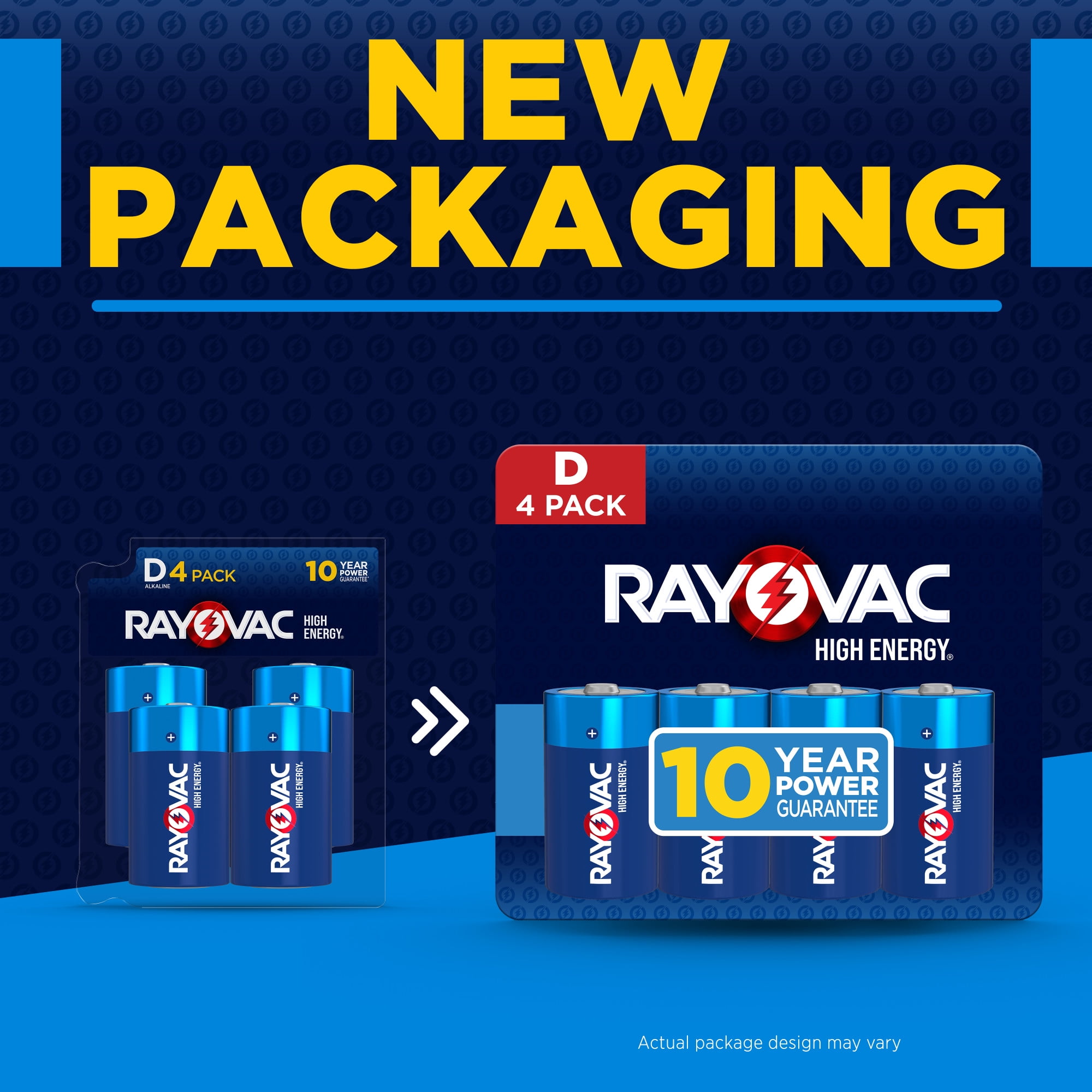 (4 pack) Rayovac High Energy D Batteries (4 Pack), Alkaline D Cell Batteries