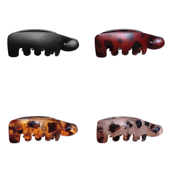 Ladies Essential Vintage Small Banana Claw Clips 4 Count Anti-Slip Shark Clip Fix Thin Hair into Neat Ponytail Bun