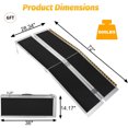 thumbnail image 2 of Telyswee 2-10 FT Portable Wheelchair Ramp, Wheel Chair Ramps for Homes with Transit Plate, Aluminum Wheelchair Ramp with Non-Skid Surface and Reflective Strips, Weight Capacity Up to 600 Lbs, 2 of 6