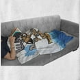 thumbnail image 6 of Moose Soft Flannel Fleece Blanket, American Animals Boat Beaver Friend Canoe River Fun Native Characters Cartoon, Cozy Plush for Indoor and Outdoor Use, 60" x 80", Blue White Brown, by Ambesonne, 6 of 6