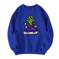 thumbnail image 2 of Halloween Themed Sweatshirt for Men Funny Pumpkin Ghost Print Casual Long Sleeve Spooky Pullover Sweatshirts Fall Winter Stylish Comfortable T Shirts Dark Blue XL, 2 of 5