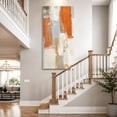 thumbnail image 4 of Canvas Wall Art, Burnt Orange Framed Canvas Prints for Living Room Hallway, Modern Geometric Grey Oil Painting Abstract Gallery Wrapped Wall Decor for Home Office, Gifts, 30"x60" Ship Next Day, 4 of 9