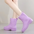 thumbnail image 4 of XIMIN Womens Rain Boots Waterproof Insulated Lightweight Platform Mud Boots Rubber Fashion Boots in Gardening Wide Calf Rain Boots with Glossy in Outdoor (38, Purple), 4 of 4