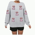 thumbnail image 4 of Towmus Women Halloween Sweatshirts Sequin Ghost Long Sleeve Shirt Oversized Crewneck Fall Pullover Tops, 4 of 6