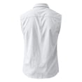 thumbnail image 6 of Men's Linen Sleeveless Shirts Button Down Beach Summer Cut Off Muscle Tank Top Basic Shirt Vest with Pocket, 6 of 6