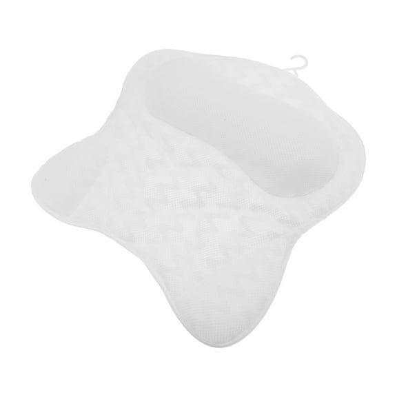 Unique Bargains 1 Pc Curved Style Bath Pillow for Head and Neck 16.93"x15.75"x2.36" White