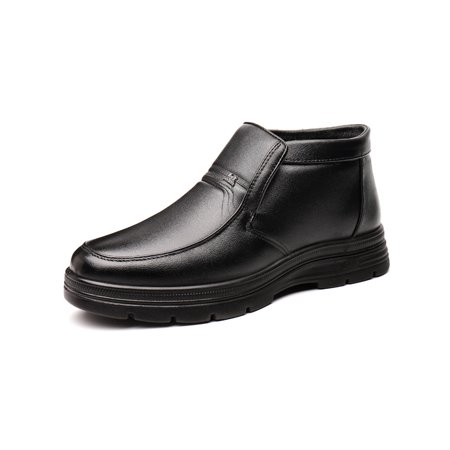 

Zodanni Mens Casual Dress Shoes Business Non-Slip Mid Top Oxford Leather Shoe Fashion Lightweight Round Toe Black Slip-On Style A 6