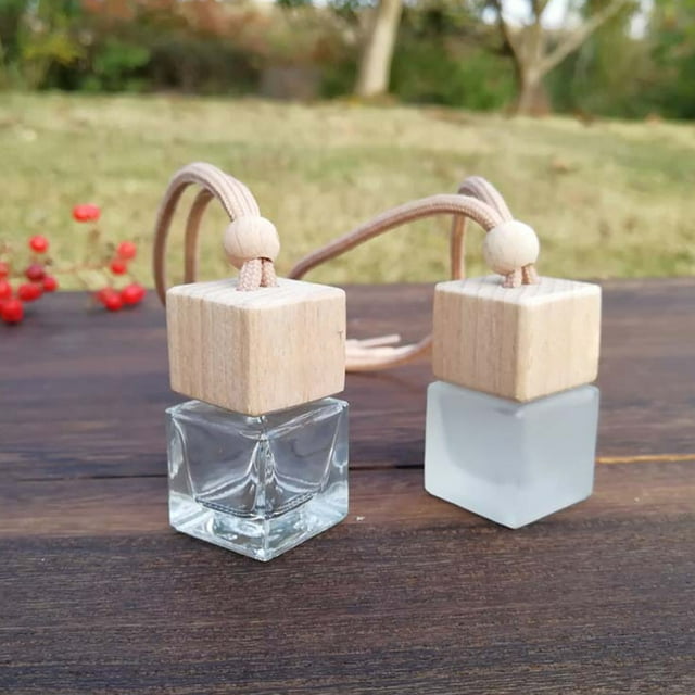 Paquete de 3 ambientadores para coche, perfumes colgantes, botellas vacías, difusores de fragancias rellenables, botellas de vidrio vacías