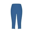 thumbnail image 4 of Patlollav Womens Yoga Pants Summer Capris High Waisted Solid Color Slim Fitting Gym Pants, 4 of 6
