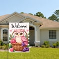 thumbnail image 2 of Amhnf Welcome Pink Owl In Basket With Grapes And Berries Garden Flag For Home Outdoor Garden Yard Decor 12x18 inch, 2 of 5