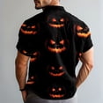 thumbnail image 4 of WTOBBY Men's Halloween Printed Short Sleeve Shirt Casual Loose Fit Party Graphic Tee Cotton Blend Breathable Top for Festival Costume Holiday Celebration,Black L, 4 of 6