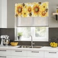 thumbnail image 4 of 2 Pack Valances for Window, Sunflower Short Curtains for Kitchen Bedroom Living Room, Yellow Floral Elegant Flowers Pastoral Rod Pocket Small Window Treatment Valance Drapes 60 x 18 Inch, 4 of 8