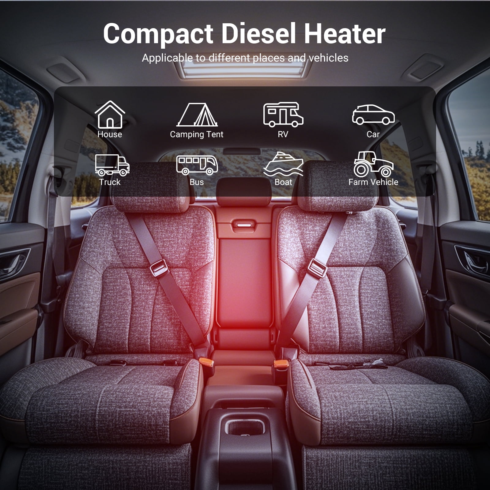 Diesel Heater 12V, Portable 8KW Air Heater with LCD Switch & Remote Control