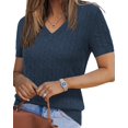 thumbnail image 1 of Jersey Arach&Cloz 2025 de moda primaveral con cuello en V y manga corta, 1 of 7