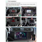 9 Android 13 Wireless CarPlay Car Stereo Radio for Kia Rio iii UB Pride 2015-2017 GPS Nav 2+32GB WiFi Bluetooth FM DSP RDS SWC