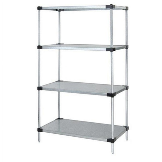4-Shelf Galvanized Steel Solid Shelving Unit, 24 x 36 x 54 in.