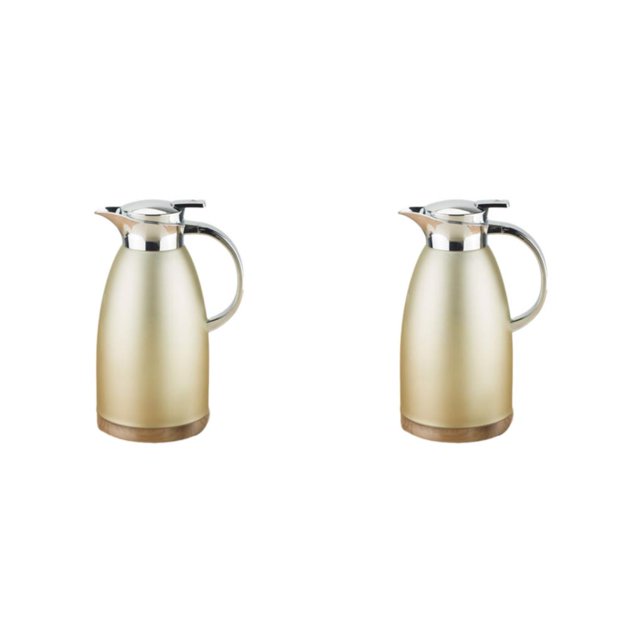 Yuarrent Botella termo Hervidor de agua de acero inoxidable de gran capacidad, duradero y de larga duración, de ebullición rápida Oro caqui 1.8L 2Conjunto