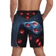thumbnail image 4 of Goofa Cosmic Red Sparkle Dice Printed Men's Swim Trunks Board Shorts Quick Dry Mens Swimming Trunks with Compression Liner,Breathable Fit Hawaii Beach Shorts-3X-Large, 4 of 9