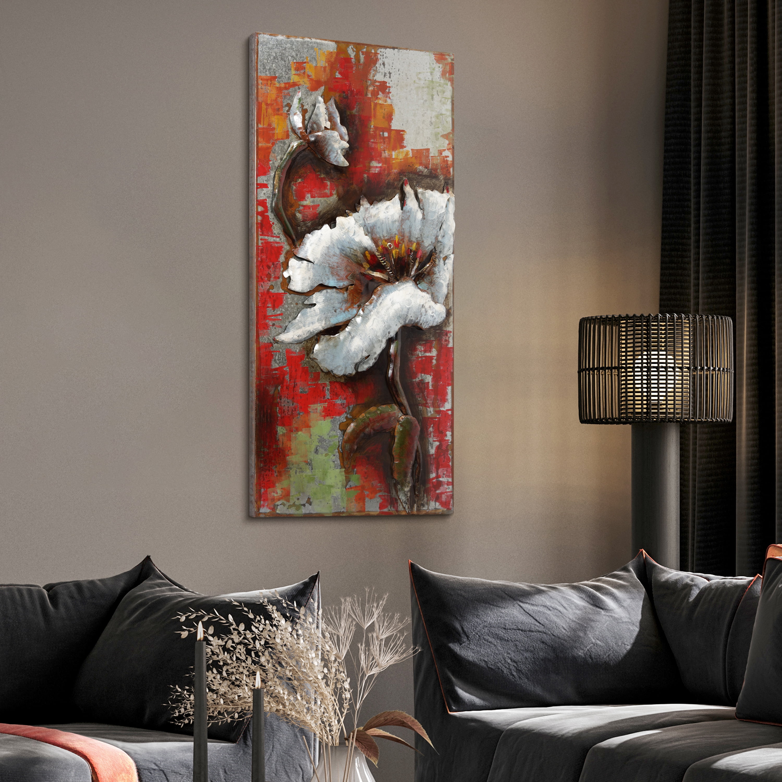 Empire Art "Garden Rose 2" Mixed Media Iron Hand Painted Dimensional Wall Décor