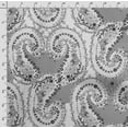 thumbnail image 4 of Soimoi Asian Paisley Printed, Cotton Satin Spandex, Sewing Fabric by The Yard 54 Inch Wide, Decorative Fabric for Dresses and Home Accents, White & Gray, 4 of 5