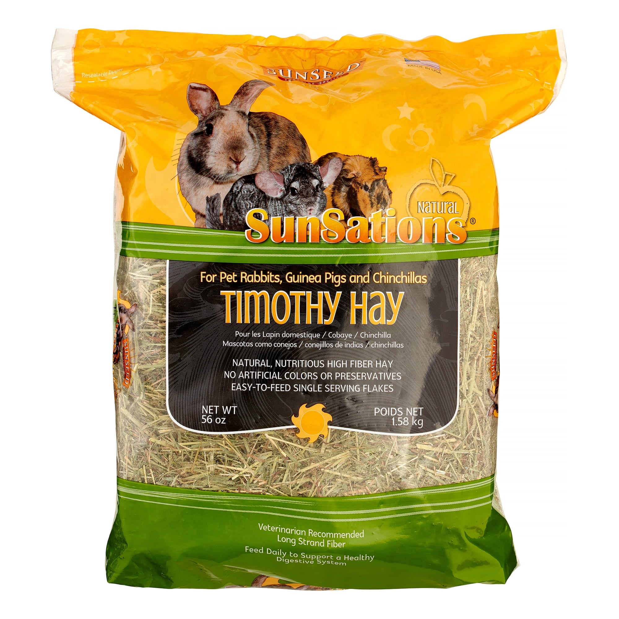 Sunseed Sunaturals Spring Harvest Timothy Hay Dry Small Animal Food, 56 Oz