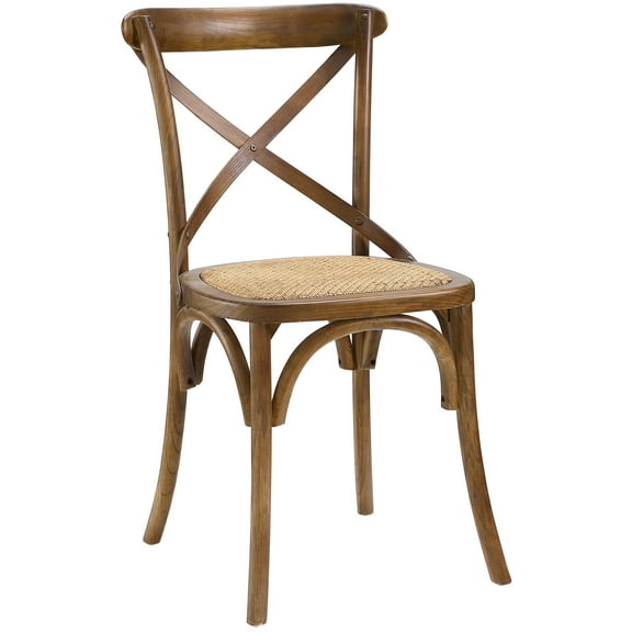 Modern Urban Contemporary Dining Side Chair, Brown Wood