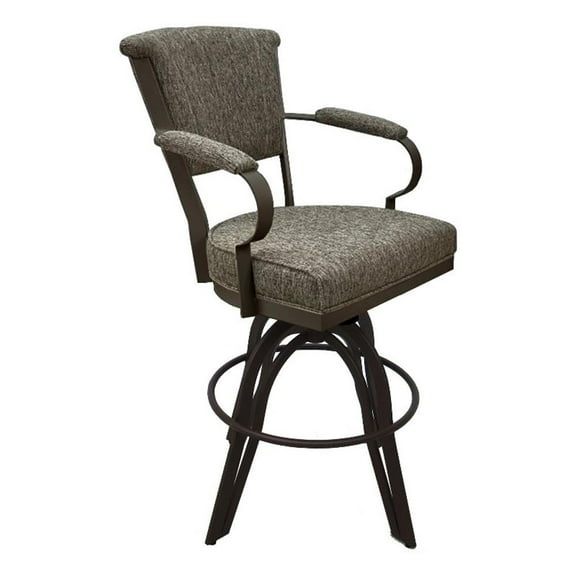 Tobias Designs Counter 26" Fabric & Metal Bar Stools on A Base in Brown