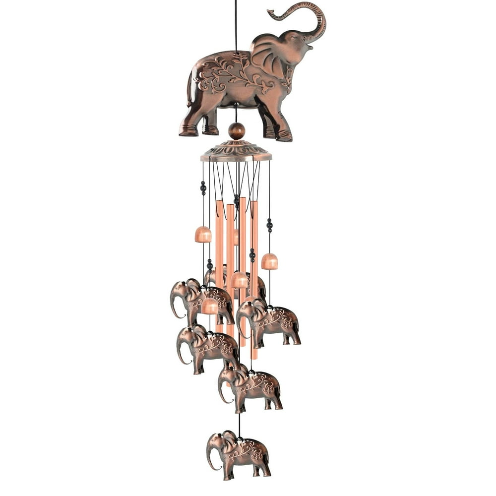Follure Outdoor Elephant Copper Wind Chimes For External Use Elephant
