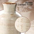 thumbnail image 2 of PARMPH Ceramic Vase Set of 10” Rustic Charm, Beige, Ceramic, Set of 3, 2 of 11