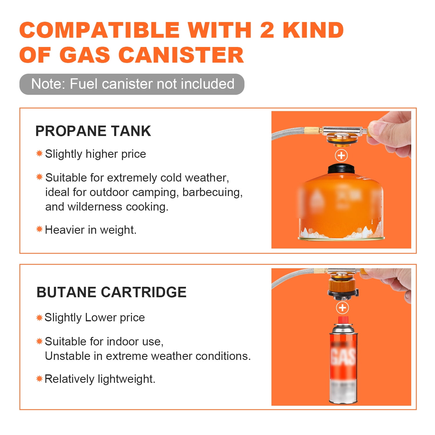 BNISE Windproof Propane Gas Camping Stove