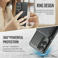 thumbnail image 3 of Dteck Magnetic PU Leather Case for Samsung Galaxy S25 Edge (2025), Compatible with MagSafe Accessory, Detachable Wallet RFID Blocking Card Holder Ring Stand Shockproof Protective Phone Case, Black, 3 of 7