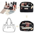 thumbnail image 4 of Nylon Handbag Organizer Insert Tote Bag Organizer Insert Multi-Pocket Bag Organizer Inside Large Bag Divider Zipper Insert Bag Liner Storage Travel Bag in Bag 14.76x4.72x7.87 inch Black for DIY Black, 4 of 9