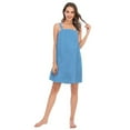 thumbnail image 3 of Defitshape Women's Terry Cloth Towel Wrap Bath Spa Soft Tank After Shower Dress Cozy Absorbent Bath Robe Sleeveless Shower Wrap Light Blue 16-18, 3 of 5