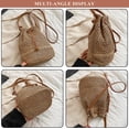 thumbnail image 2 of LHSHID Women's Straw Bucket Crossbody Bag Summer Weave Beach Bag Small Shoulder Bag Drawstring Hollow Out Handbag and Purse, 2 of 7