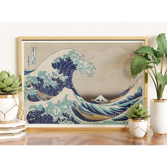 Japanese Art, Hokusai Under The Great Wave Off Kanagawa, 1832, Japanese Vintage Poster, Japanese Decor, Hokusai Poster, Blue Poster, Unframed Poster Size 8x12