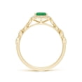 thumbnail image 2 of ANGARA Natural Oval Emerald Trillium Floral Shank Ring in 14K Yellow Gold for Women (Size-7x5mm) | May Birthstone, Birthday, Anniversary, Jewelry Gift for Women | Natural Emerald Ring, 2 of 8
