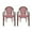 Red/White/Anti Brass, variant on Cecil Aluminum and Wicker Outdoor French Bistro Chairs, Set of 2, Black, White, and Brown Wood