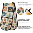 thumbnail image 2 of Yayeee Double Oven Mitt Kitchen Heat Resistant Baking 35" x7" Quilted Glove, Beige Playful Stamp, 2 of 6