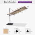 thumbnail image 5 of PURPLE LEAF OUTDOOR 9' × 9' Patio Cantilever Umbrella Outdoor Square Adjustable Offset Umbrellas with 360-degree Rotation and 8 Heavy Duty Metal Ribs for Garden Deck Pool Beige, 5 of 8