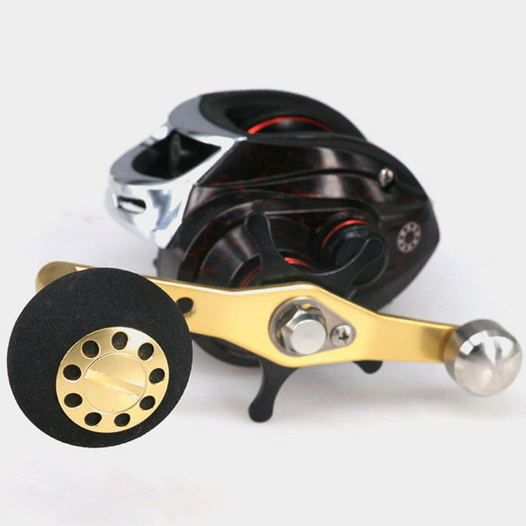 Single Baitcasting Reel Replacement Handle Replacement Fishing Reel Golden, Size: 99.5 mm