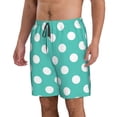thumbnail image 2 of Fotbe Teal Turquoise And White Polka Dot Trajes de Baño Estampados para Hombre, Shorts de Verano de Secado Rápido, Ropa de Playa, Bañadores-XX-Large, 2 of 6