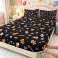 thumbnail image 4 of Manfei Winter Holiday Bed Sheets,Kawaii Christmas Snowman Full Size Sheets,4 Pieces,1 Flat Sheet,1 Fitted Sheet and 2 Pillowcases, 4 of 6