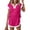 Hot Pink, variant on Caywon Womens 2 Piece Peplum Top and Shorts Set V Neck Short Sleeve Loungewear Elastic Waist With Pockets Breathable Wrinkle-Free Casual Loose Fit Summer Daily Wear Conjunto de Ropa para Mujer