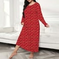 thumbnail image 1 of siminseming Chemises de Nuit de Noël pour Femmes & Chemises de Nuit Grande Taille Robe de Nuit Décontractée Imprimé de Noël Mignon Manches Longues Col Rond Extensible Ample Vêtements Chaussures & Accessoires, 1 of 5