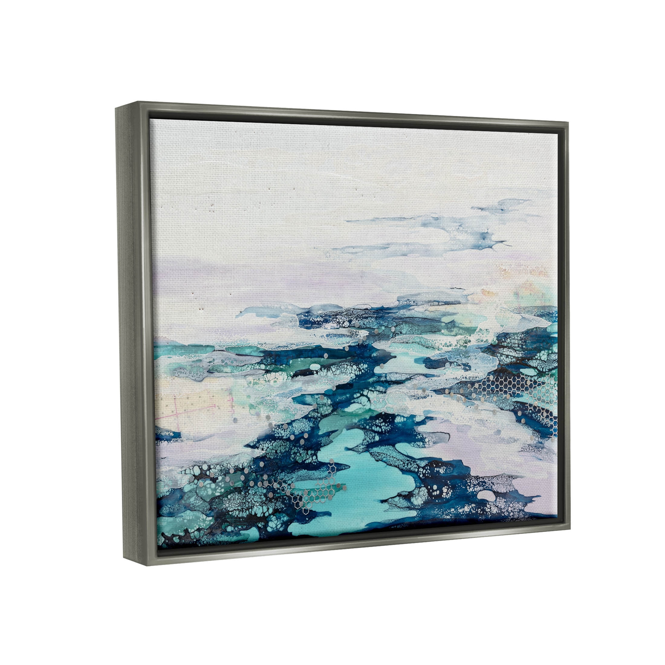 Abstract Water Ocean Composition Abstract Graphic Art Luster Gray Framed Art Print Wall Art