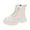 White, variant on REDARER Girls Ankle Boots, British Style Leather Booties with Side Zipper, Soft Sole Versatile Shoes for Everyday Wear,Size:6-7 Years