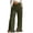 Army Green, variant on Women's Wide Leg Linen Pants Drawstring Elastic Waist Trousers with Square Patch Pockets Ruffle Flared Ankle Hem for Beach Vacation