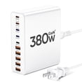 thumbnail image 1 of Cargador USB C Aexhend, 380 W, 10 puertos, estación de carga rápida GaN III, 1 of 6