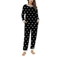 thumbnail image 3 of Dazajoo Fluffy Pajamas for Women Soft Fleece Warm Pajama Set Fuzzy Pjs Winter 2 Piece Flannel Lounge Sets with Pockets Black,XXL, 3 of 7